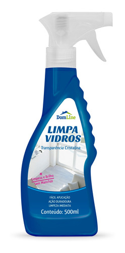 Limpa Vidros Spray 500ml Borrifador Com Gatilho Domline