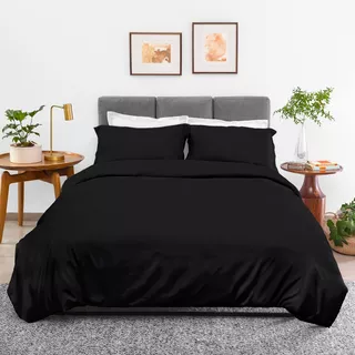 Funda De Duvet Dreamlab [queen Size 228x228cm] Color Negro Diseño de la tela Liso