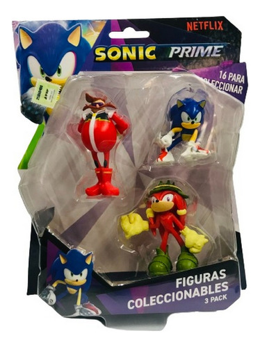 Muñeco Sonic Prime Pack X3 Figuras Coleccion Ar1 2020 Ellobo