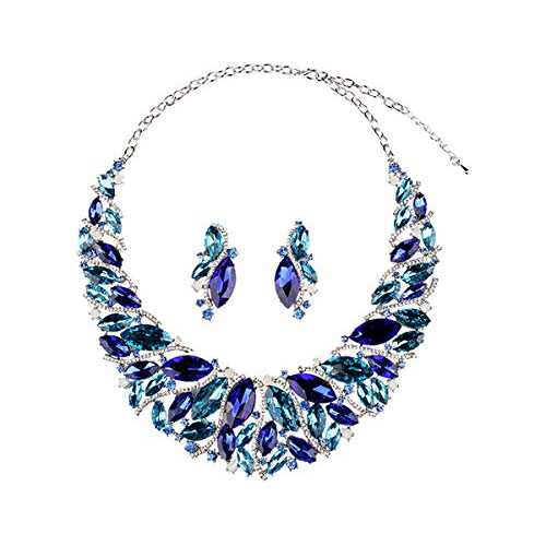 Conjunto Novia Collar Cristal Arete Boda