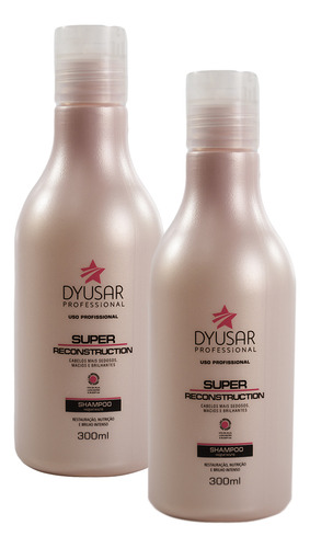 2 Shampoo De Reconstrução Super Dyusar 300ml Rápido