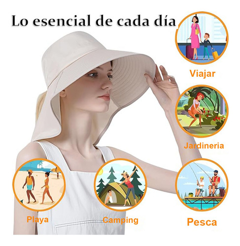 Sombrero Para Sol Gorras Mujer Playa Visera Protección Uv