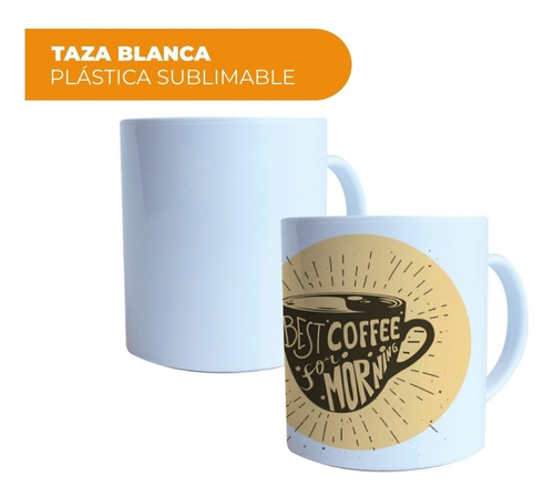 Imagen 5 de 10 de Taza Plastica Polímero Sublimable Blanca Recta Lmc X200 Uni
