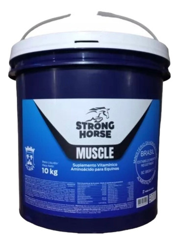 Strong Horse Muscle 10kg Aumenta Performance Apetite Equinos