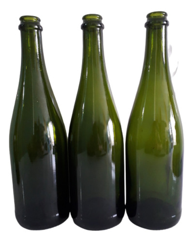 20 Envase Botellas De Vidrio Doble Verde 750ml Con Corcho