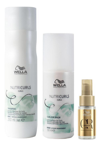 Kit Wella Professionals Nutricurls: Shampoo, Leave-in E Óleo