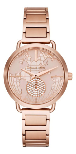 Relógio de pulso feminino Michael Kors Mk 3828 com pulseira colorida de aço inoxidável