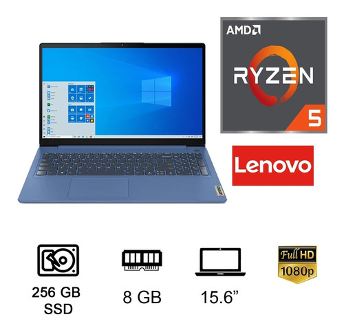 Imagen 4 de 10 de Notebook Lenovo Amd Ryzen 5 5500u 8gb 256gb 15,6'' Fhd Win10