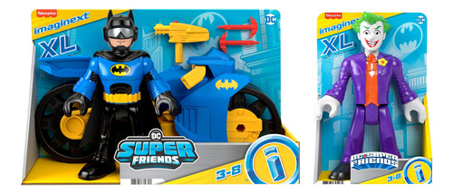 Imaginext Figura Batimoto Xl Batman Y Joker Dc Super Friends