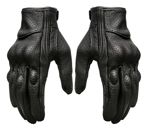 Guantes Moto Piel Protecciones Biker Perforados Talla Xxl