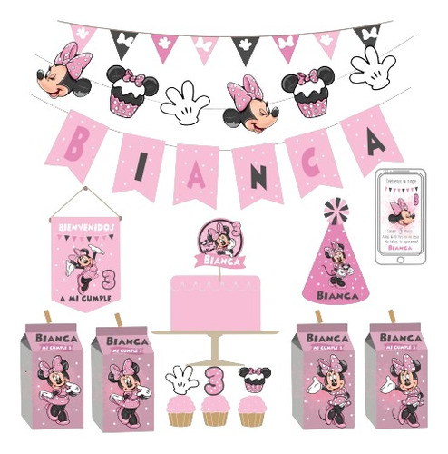 1 Pack Decoración Cumpleaños Infantil Minnie Mouse