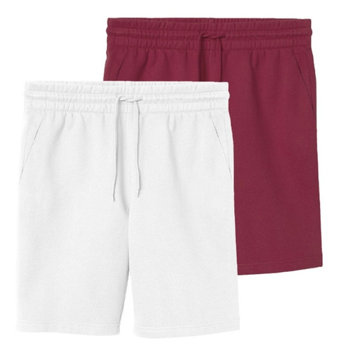  Kit 2 Bermudas Moletom Masculina Novastreet Shorts Premium