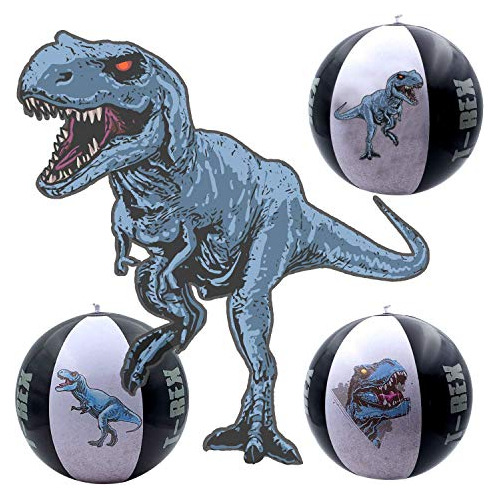 Conjunto De 3 Animales Inflables T Rex Dinosaurio Tibur