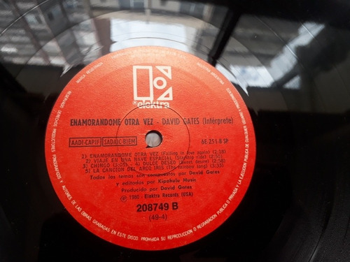 David Gates - Enamorandome Otra Vez - Disco Vinilo (Usado)