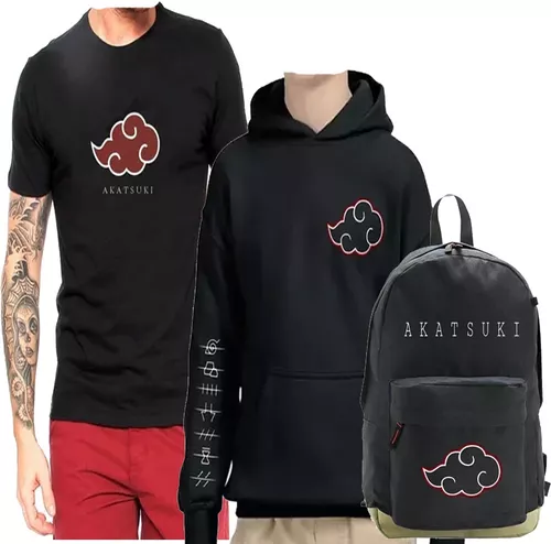 CAMISETA AKATSUKI NUVENS PRETO ANIME NARUTONARUTOUSO PESSOAL