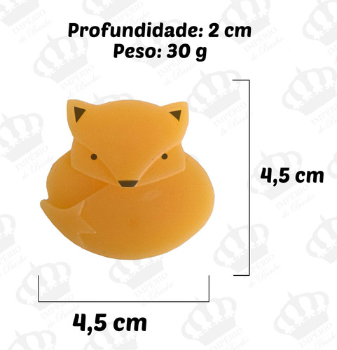 Imagem 3 de 3 de Forma De Silicone Raposa Fofa Encaixe Lembrancinha Ib-332
