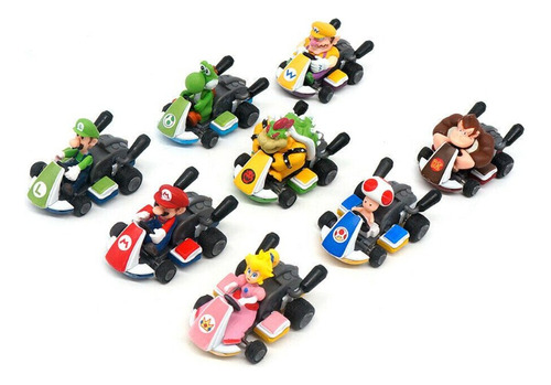  Figuras Super Mario Kart Set 8 Figuras A Fricción Calidad