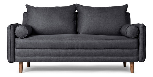 Sofá Cama Asimut Makora Beehive De Lino Color Gris Oscuro