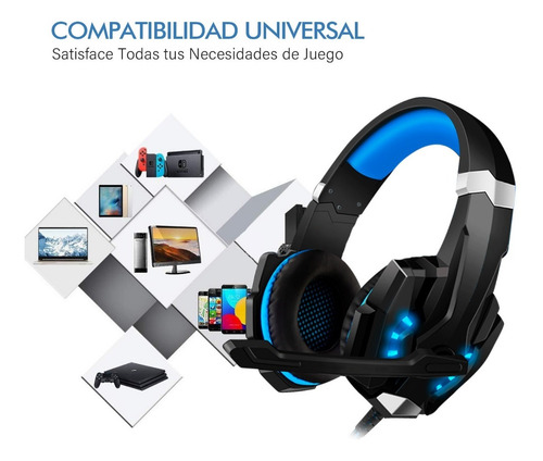 Imagen 3 de 7 de Auriculares Gamer Kotion Each G9000 C/ Micrófono Y Luces Led