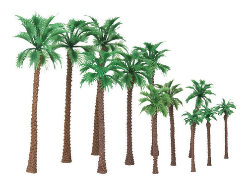 12pcs Layout Model Train Palm Trees Scale 6-11cm Escenario