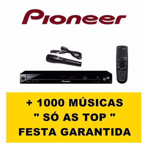 Karaoke Pioneer Dvd Usb Original + Microfone + 1000 Músicas