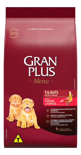 Granplus Menu Filhotes Médias E Grandes Carne E Arroz 15kg