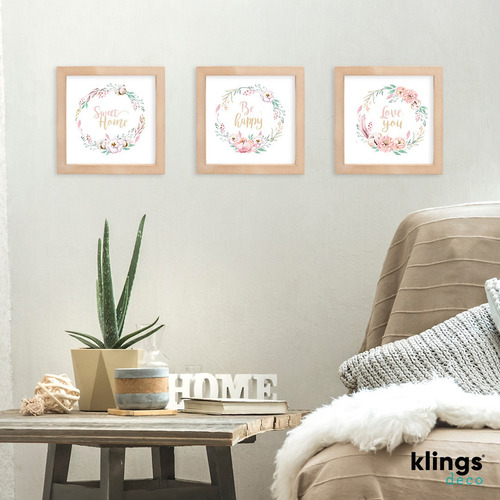 Imagen 2 de 8 de Cuadros Decorativos Love Happy Home Peace Dreams Hogar