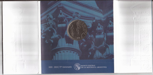 Moneda De 2 Pesos - Banco Central, 75 Aniv.