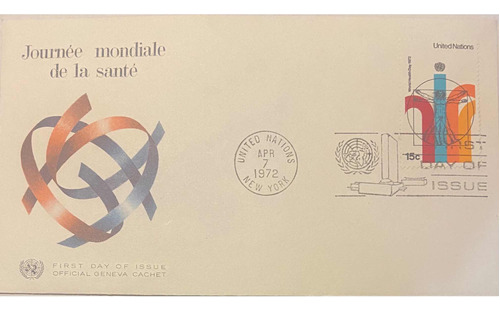 Sobre Primer Día. Oficina Postal Onu. New York. 7/04/1971.