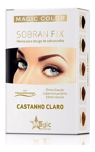 Henna P/ Sobrancelhas Sobran Fix Magic Color Castanho Claro