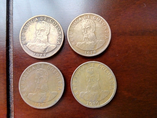 Monedas De 2 Pesos Colombia. Varios Años.