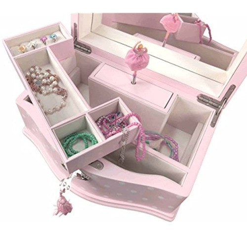 Elle Bailarina Musica Caja De Joyeria Con Cerradura Grande