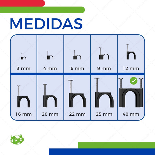 100 Abrazadera Plastica Para Tuboplus En U De 2 1/2 In 40mm