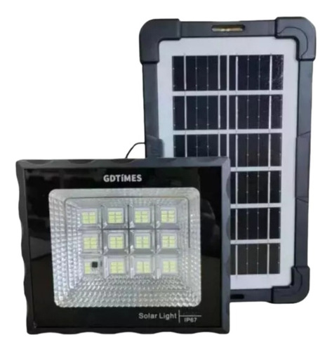 Kit Lampara Exterior Reflector Solar Con Panel Control 50w 