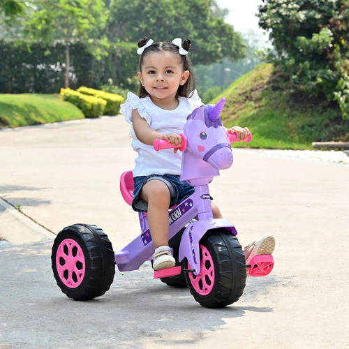 Triciclo Prinsel Trax Unicornio Luces Sonido Color Morado Morado
