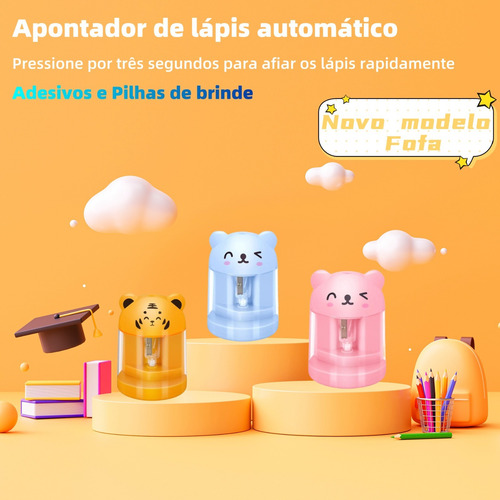 Apontador Lápis Elétrico Automático P/crianças Modelo Fofo
