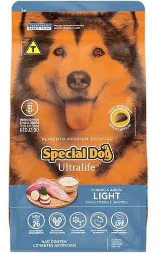 Ração Special Dog Ultralife Light  Cão Adulto Méd/grde 15kg