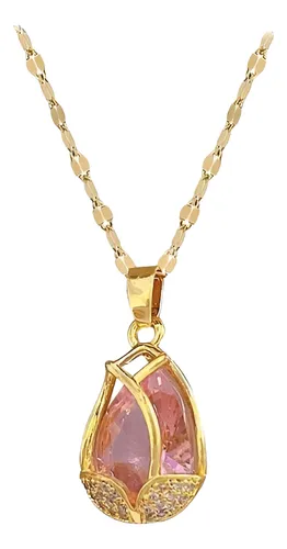 comprar Collar Elegante Tulipán Cristal Swarovski Plata 45 Cm