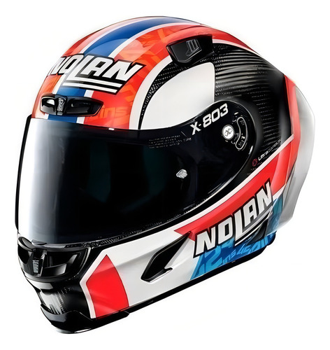 Casco de carbono X Lite X 803 Rs Alex Rins y casco con visera ahumada naranja, talla 58 (m)