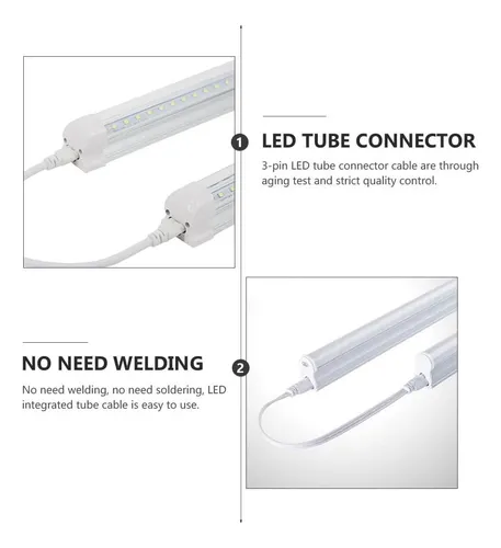 Angoily 12 Pcs T5 T8 Led Led Cable De Conector Doble De 3 De