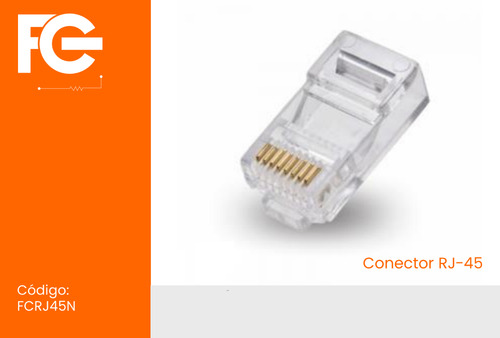 Kit 100 Conector Rj45 Utp Cat5e Banho De Ouro Cabo De Rede Até 1 Gigabit 100mhz