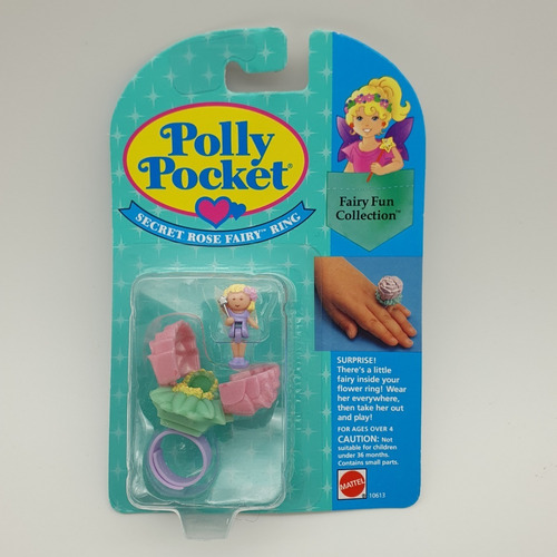 Polly Pocket Vintage Anillo Secret Rose Fairy En Blister