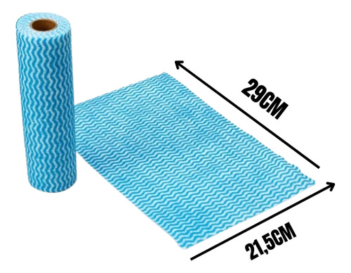Kit 3 Bobinas Pano Limpeza Multiuso Perfex Rolo Microfibra Cor Azul-celeste