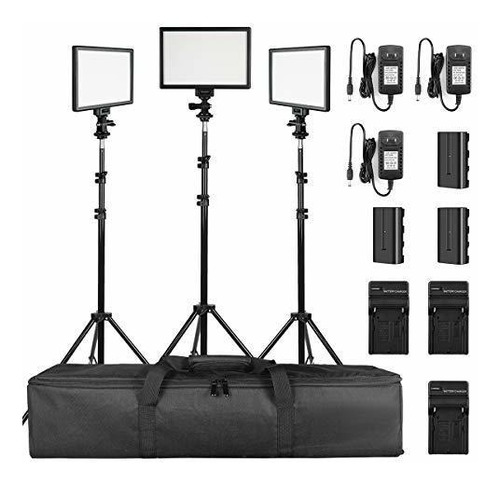 Accesorio Camara Supon Juego 3 Luz Led Video Bateria