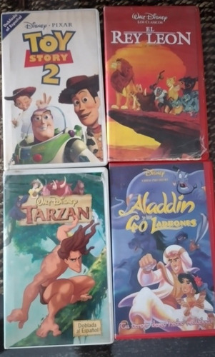 Lote 4 Vhs De Colección! Toy Story 2 El Rey Leon Aladdin