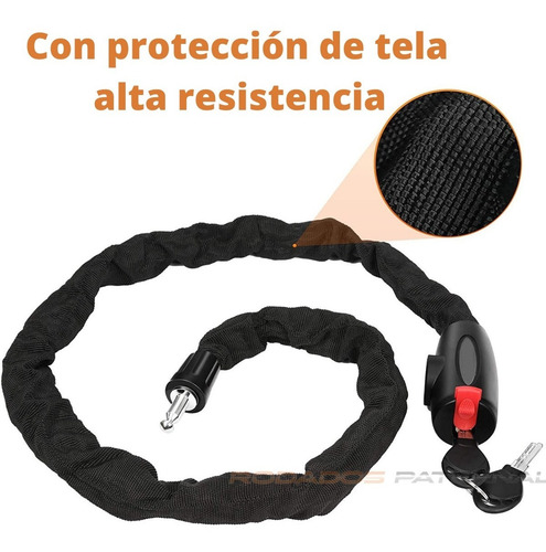 Imagen 4 de 9 de Linga De Cadena Candado Para Bicicleta 6 X 1000 Con Llave