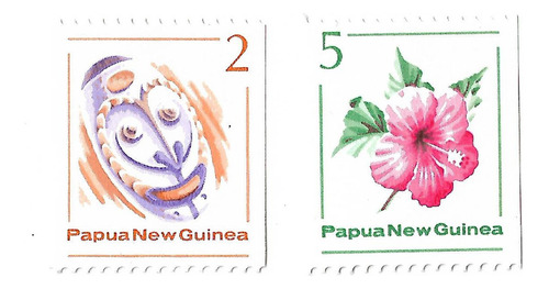  Papua Nueva Guinea 1981 Mascara Flor Serie 2 Val Mint 406/7
