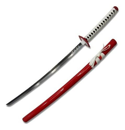 Espada Decorativa Katana Japonesa Vermelha Bca Samurai 102cm