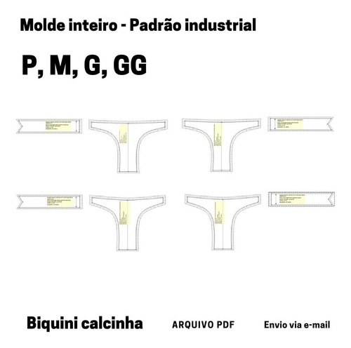 Imagem 3 de 4 de Molde Digital Biquini Calcinha Com Amarração Lateral