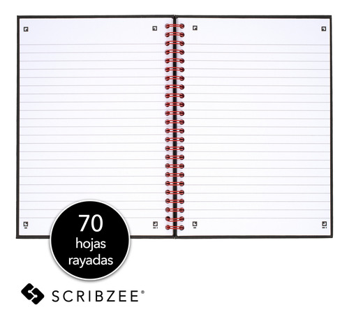 Paquete De 2 Cuadernos Ejecutivos Black N' Red Tapa Dura